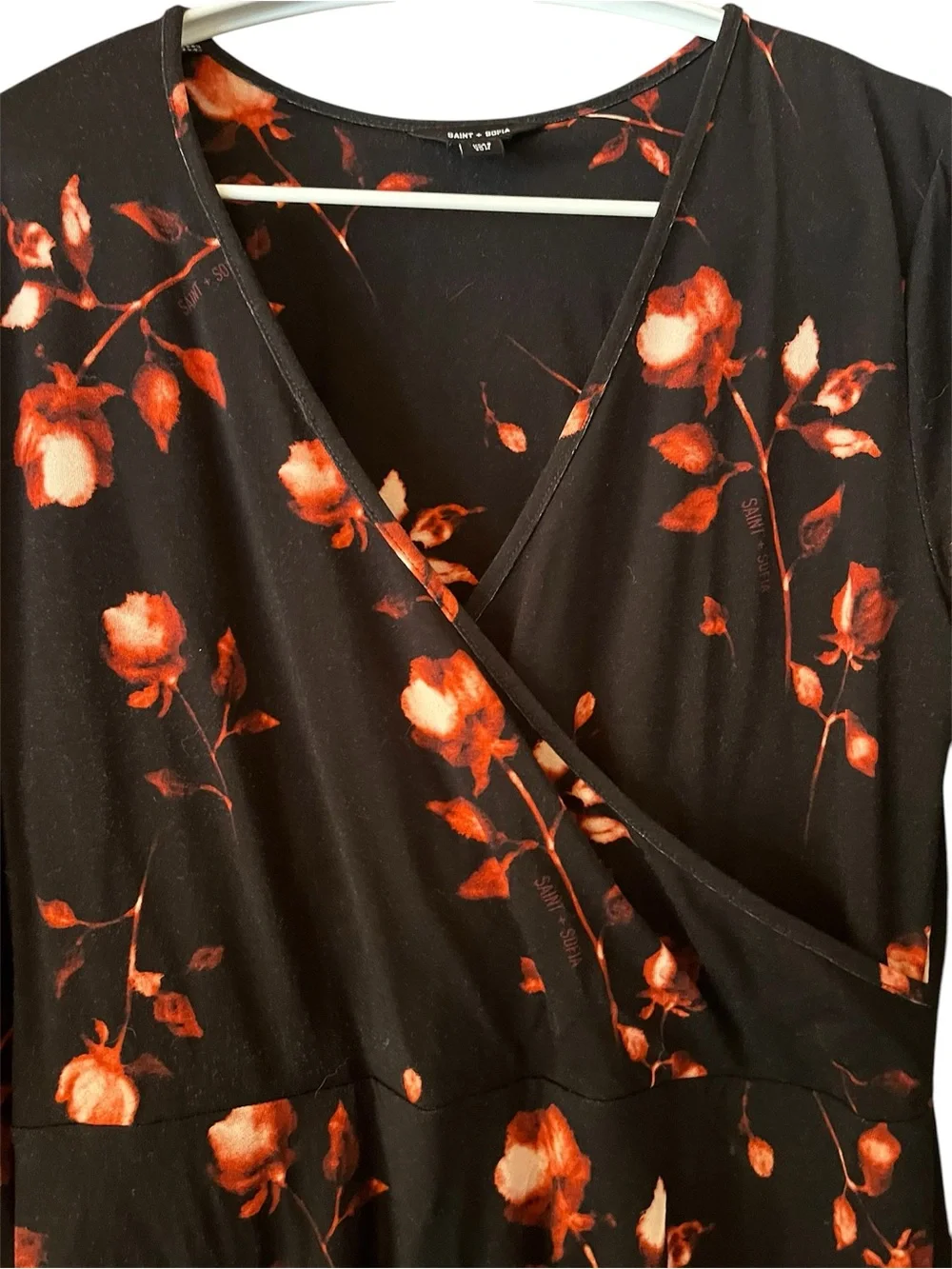 NWOT Saint + Sophia Maggie Wrap Midi Dress - Picture 9 of 10